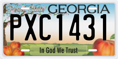 GA license plate PXC1431