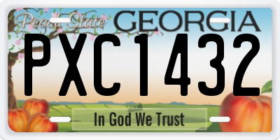 GA license plate PXC1432