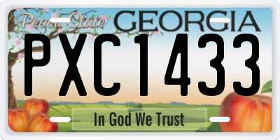 GA license plate PXC1433
