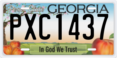 GA license plate PXC1437