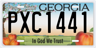 GA license plate PXC1441