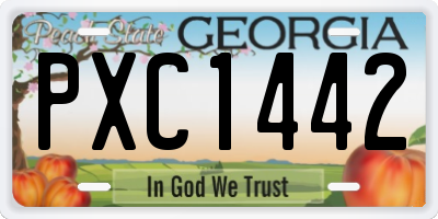 GA license plate PXC1442