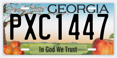 GA license plate PXC1447