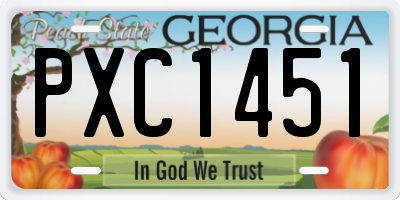 GA license plate PXC1451