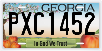 GA license plate PXC1452