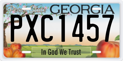 GA license plate PXC1457