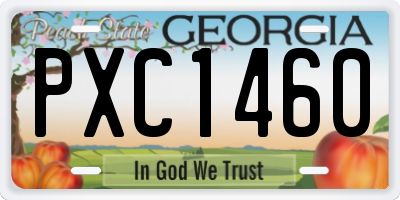 GA license plate PXC1460