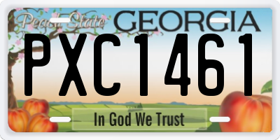 GA license plate PXC1461
