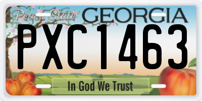 GA license plate PXC1463