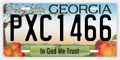 GA license plate PXC1466
