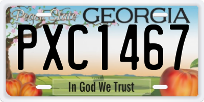 GA license plate PXC1467