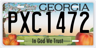 GA license plate PXC1472
