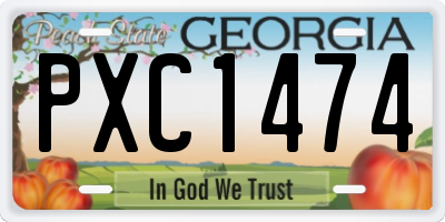 GA license plate PXC1474