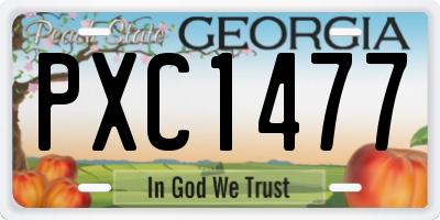 GA license plate PXC1477