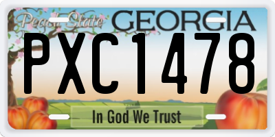 GA license plate PXC1478