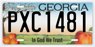 GA license plate PXC1481