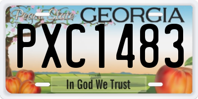 GA license plate PXC1483