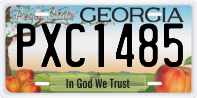 GA license plate PXC1485