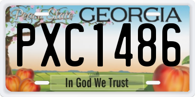 GA license plate PXC1486