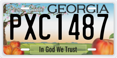 GA license plate PXC1487