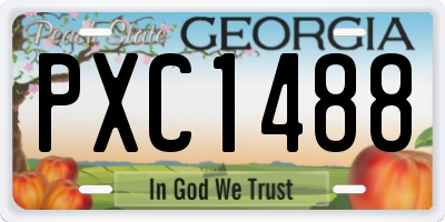 GA license plate PXC1488