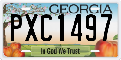 GA license plate PXC1497