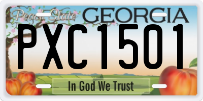 GA license plate PXC1501