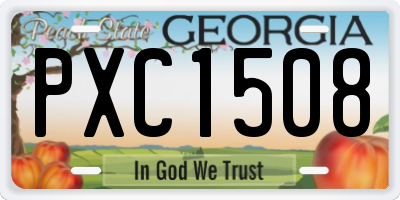 GA license plate PXC1508