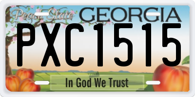 GA license plate PXC1515
