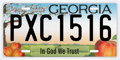 GA license plate PXC1516