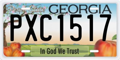 GA license plate PXC1517
