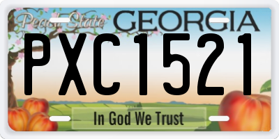 GA license plate PXC1521