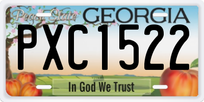 GA license plate PXC1522