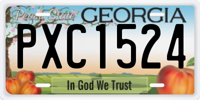 GA license plate PXC1524