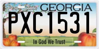 GA license plate PXC1531