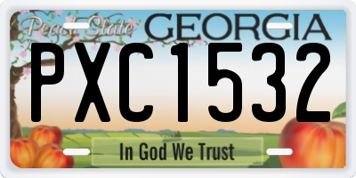 GA license plate PXC1532