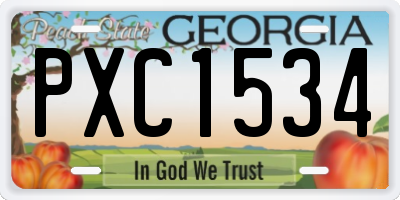 GA license plate PXC1534