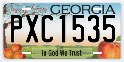 GA license plate PXC1535
