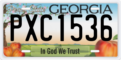 GA license plate PXC1536
