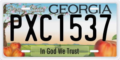 GA license plate PXC1537