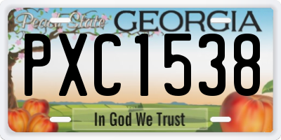 GA license plate PXC1538