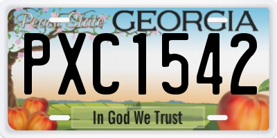 GA license plate PXC1542