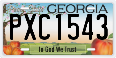 GA license plate PXC1543