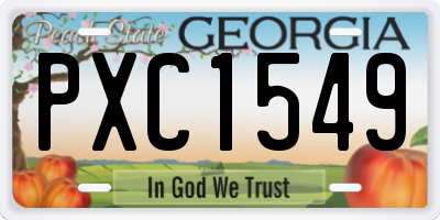 GA license plate PXC1549