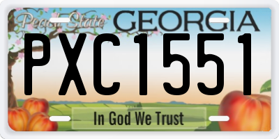 GA license plate PXC1551