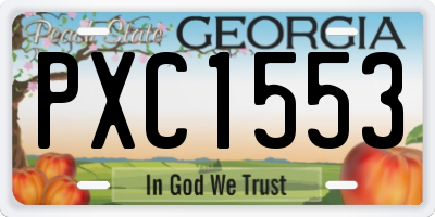 GA license plate PXC1553