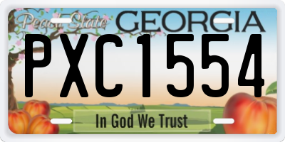 GA license plate PXC1554
