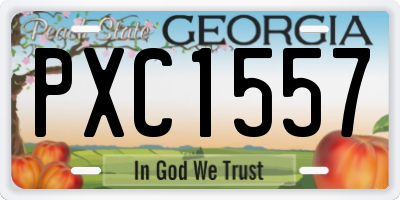 GA license plate PXC1557