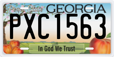 GA license plate PXC1563