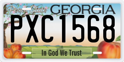 GA license plate PXC1568